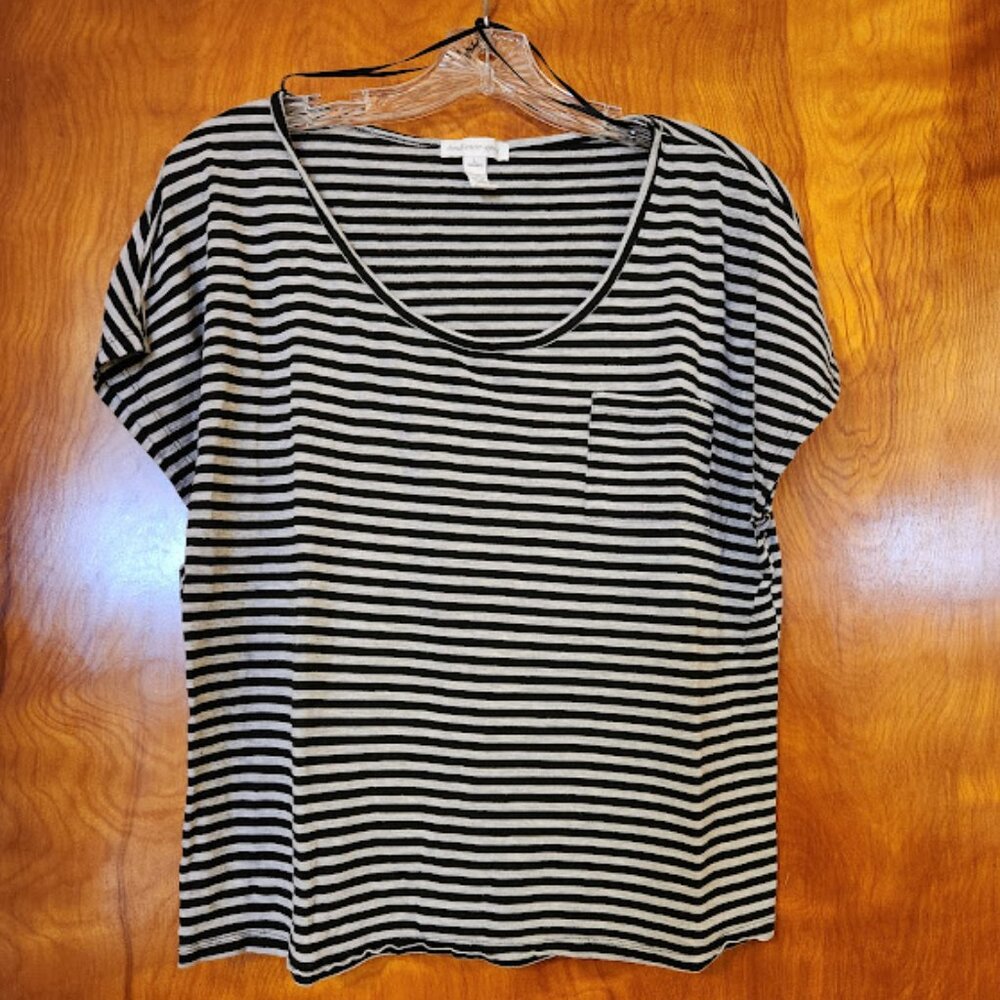 Women's Black and Grey Striped, Ambiance Appal, L